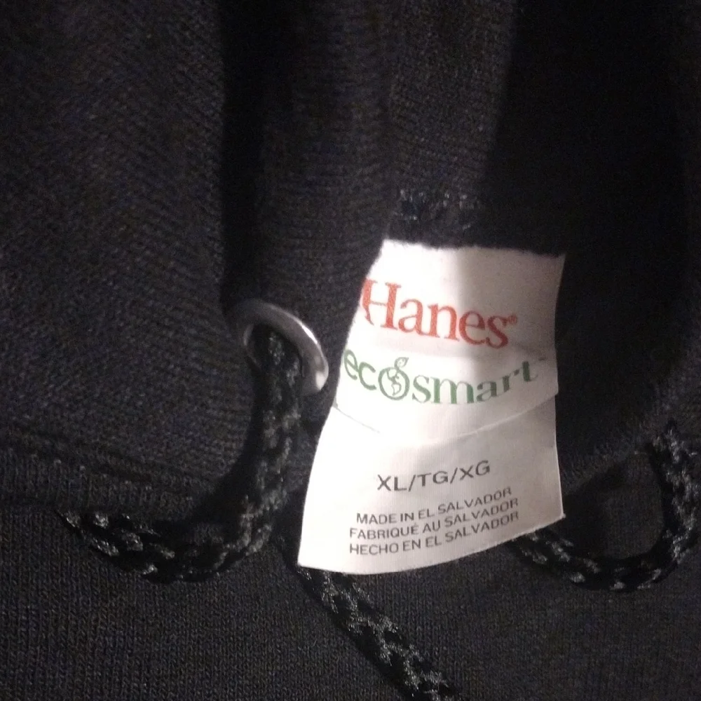 Hanes Eco Smart Men's Black Hoodie - Picture 2 of 6